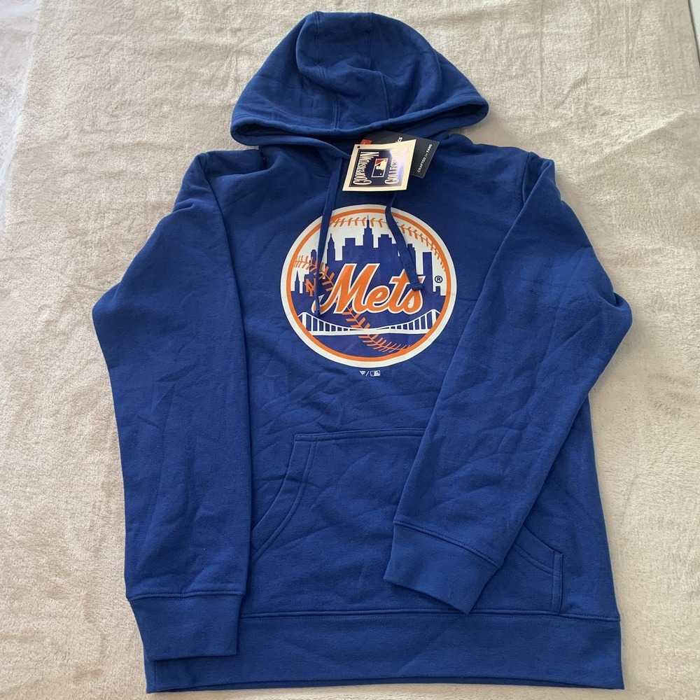 New York Mets Mens Hoodie Cooperstown Collection Blue Pocket Size Medium NWT